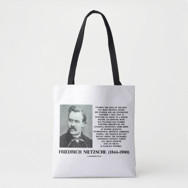 Unglückliche günstige Bedingungen Wachstum Nietzsc Tasche (Vorderseite)