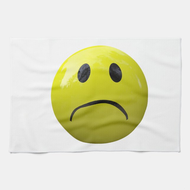 unglückliches Gesicht Geschirrtuch (Horizontal)