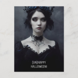 Unhappy Halloween. Gothic girl witch  Postkarte