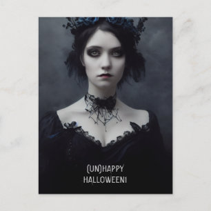 Unhappy Halloween. Gothic girl witch  Postkarte