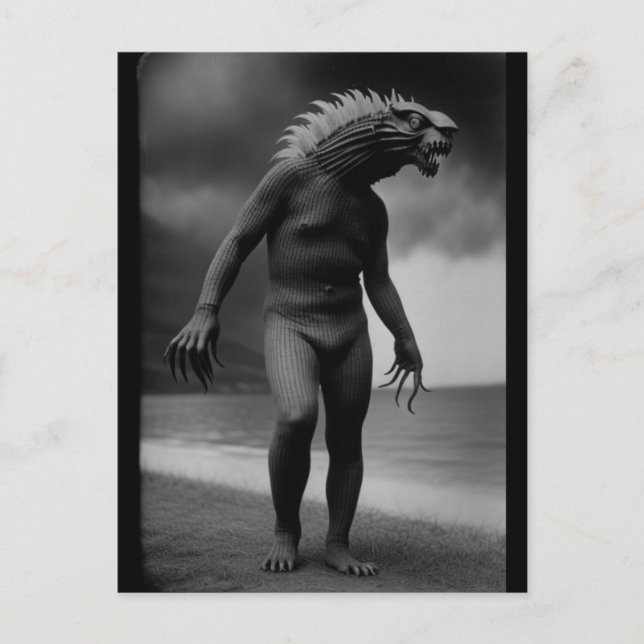 Unheimlich seltsames MonsterHalloween Postkarte (Vorderseite)