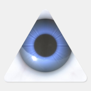 unheimliche blaue Augen Dreieckiger Aufkleber