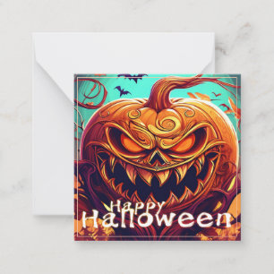 Unheimliche Jack-o-Lantern-Fledermäuse Halloween-K Mitteilungskarte