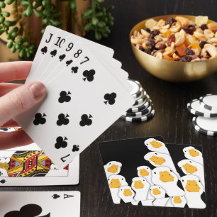 Unheimliche Überwachung: Gänse beobachten uns aus  Spielkarten