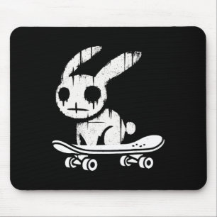 Unheimlicher Bunny-Kaninchen-Skateboard-Fahrender Mousepad