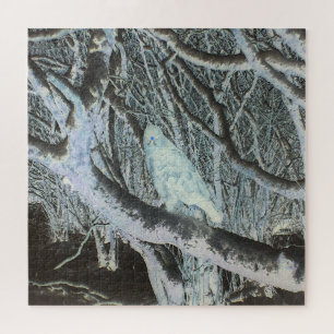 Unheimlicher Bussard auf Ast Waldlandschaft Wildti