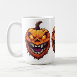 Unheimlicher grinsender Kürbiskopf Kaffeetasse