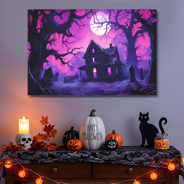 Unheimlicher Halloween Manor Leinwanddruck (Von Creator hochgeladen)