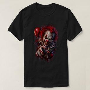 Unheimlicher Killer-Clown mit blutigem Lächeln T-Shirt