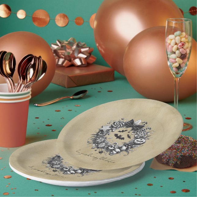 Unheimlicher Kranz Pappteller (Multi)