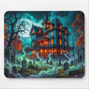 Unheimliches Haus am verfluchten Friedhof Mousepad