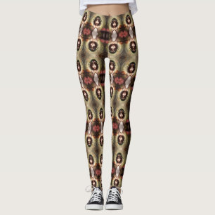 Unheimliches Surrealistisches Porträt-Muster Leggi Leggings