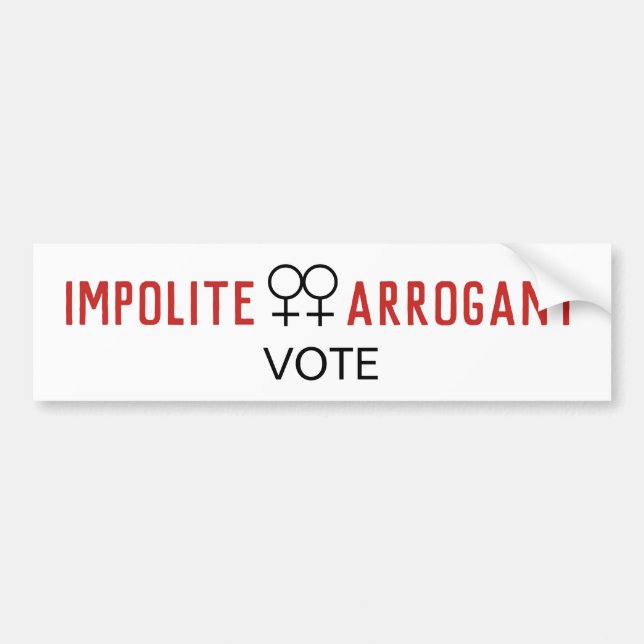 Unhöfliche arrogante Frauen wählen weibliches Symb Autoaufkleber (Vorne)