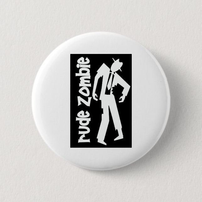 Unhöflicher Jungen-Zombie Button (Vorderseite)