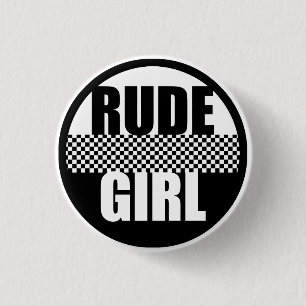 Unhöflicher Mädchen-Knopf Button