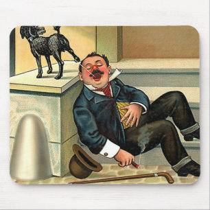 UNHÖFLICHES WECKEN - Vintage Hundekunst Mousepad
