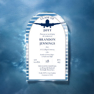 Uni-Abschluss der Flugschule für Fluglotsen Acryleinladungen