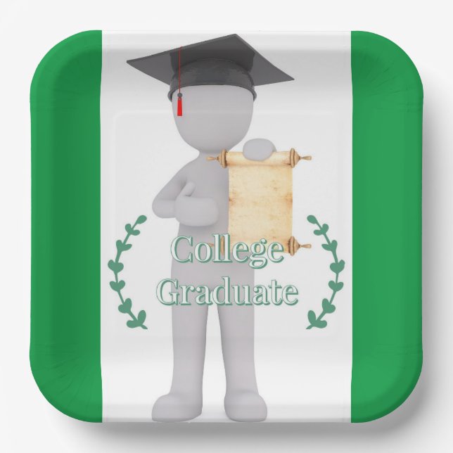 Uni-Abschluss Pappteller (Vorderseite)