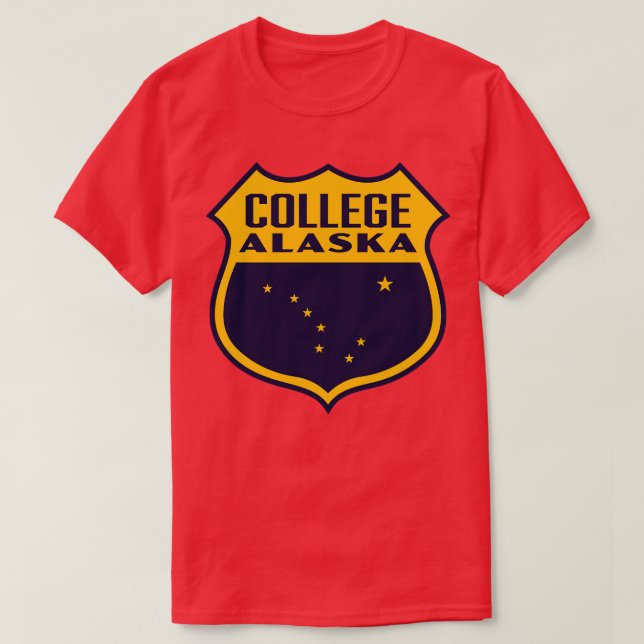 Uni Alaska Retro Shield Gelb T-Shirt (Design vorne)