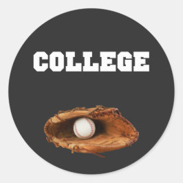 Uni Baseball ein Baseball-Handschuh und Ball Runder Aufkleber