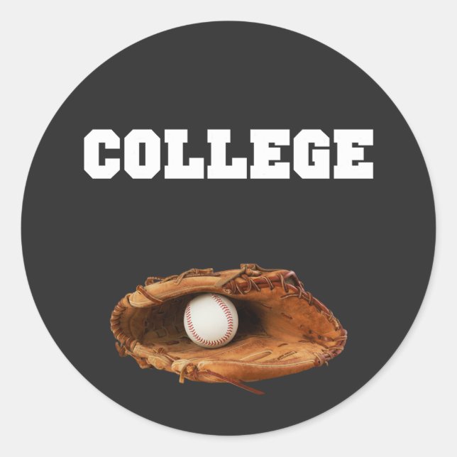 Uni Baseball ein Baseball-Handschuh und Ball Runder Aufkleber (Vorderseite)