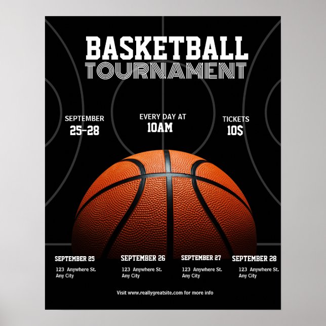 Uni Basketball Turnier, Basketball Sport Poster (Vorne)