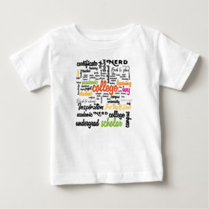 Uni Bildung Word Cloud-Muster Baby T-shirt