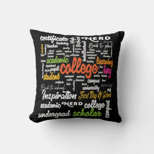 Uni Bildung Word Cloud-Muster Kissen