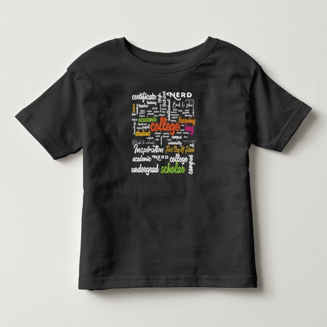 Uni Bildung Word Cloud-Muster Kleinkind T-shirt (Vorderseite)