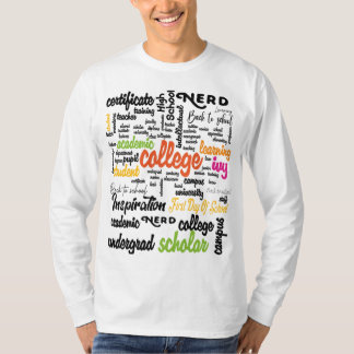 Uni Bildung Word Cloud-Muster T-Shirt