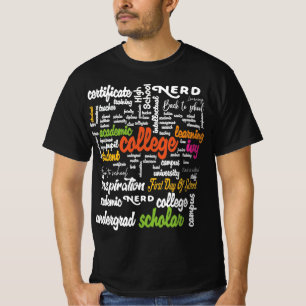 Uni Bildung Word Cloud-Muster T-Shirt