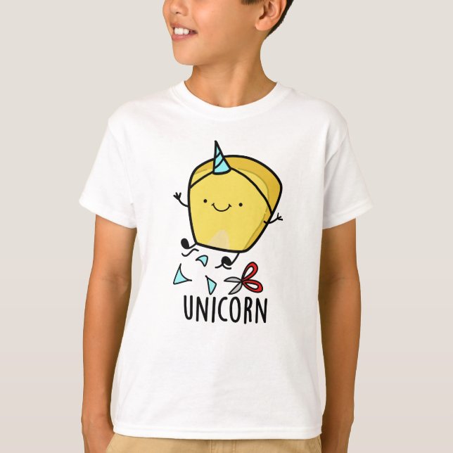 Uni-corn Funny Corn Pun T-Shirt (Vorderseite)
