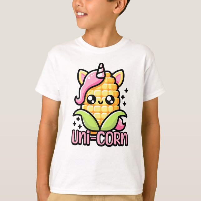 Uni-Corn! Niedlicher Maispun T-Shirt (Vorderseite)