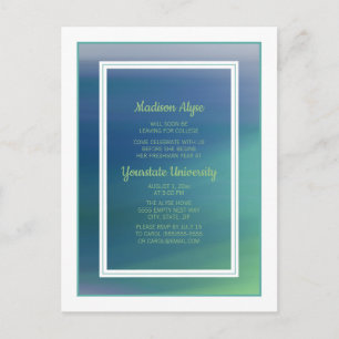 Uni Dorm Trunk Party Aquamarin Blue Ombre' Einladungspostkarte