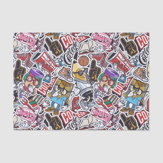 Uni Dynamic Art Urban Graffiti-Muster Seidenpapier (Vorderseite)
