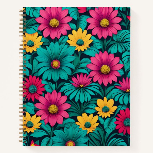 Uni entschied über Blumenmuster Notizbuch (Vorderseite)
