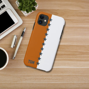 Uni Farben Burnt Orange, Dunkelgrau und Weiß Case-Mate iPhone Hülle