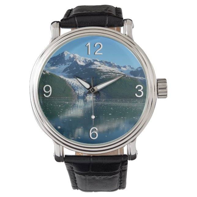 Uni Fjord II Schöne Alaska Fotografie Armbanduhr (Vorderseite)