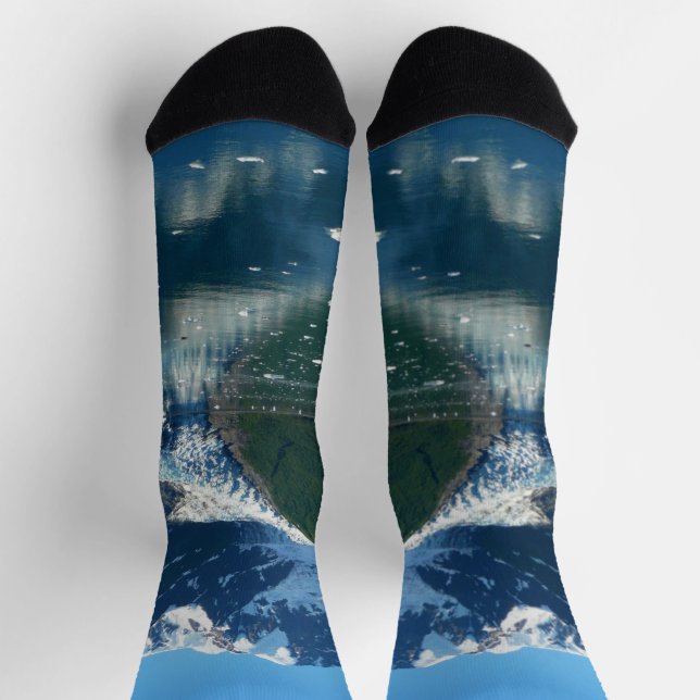 Uni Fjord II Schöne Alaska Fotografie Socken (Oben)