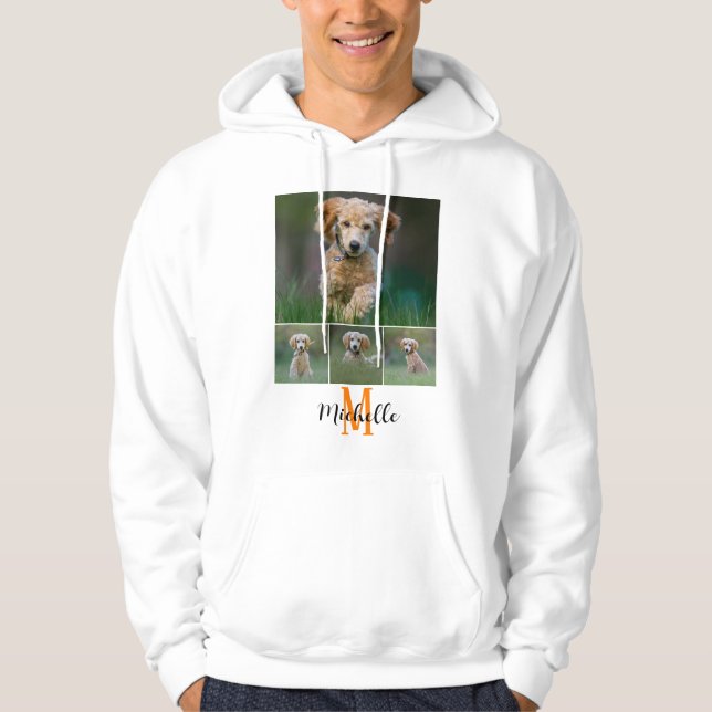 Uni Foto Monogramm Skriptname Hoodie (Vorderseite)