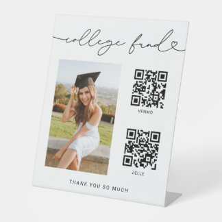 Uni Fund Abschluss Foto QR Code-Unterzeichnung Sockelschild