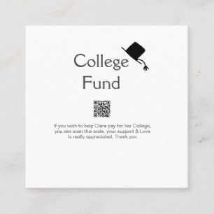 Uni Fund Scan QR Details Graduiertenspende hinzufü Quadratische Visitenkarte
