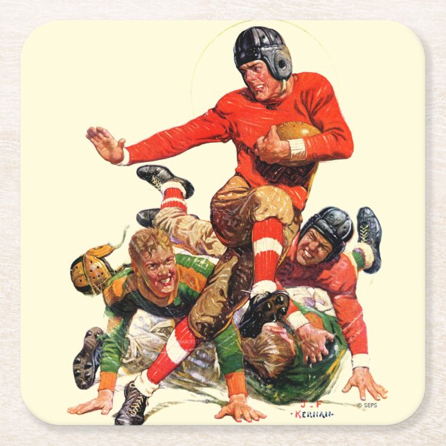 Uni-Fußball Rechteckiger Pappuntersetzer (Vorderseite)