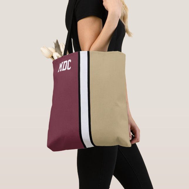 Uni Garnet Red & Gold Monogram Tasche (Von Nahem)