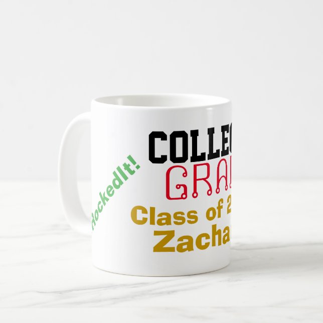 Uni Grad Class Look Out World NAME Kaffeetasse (Vorderseite Links)
