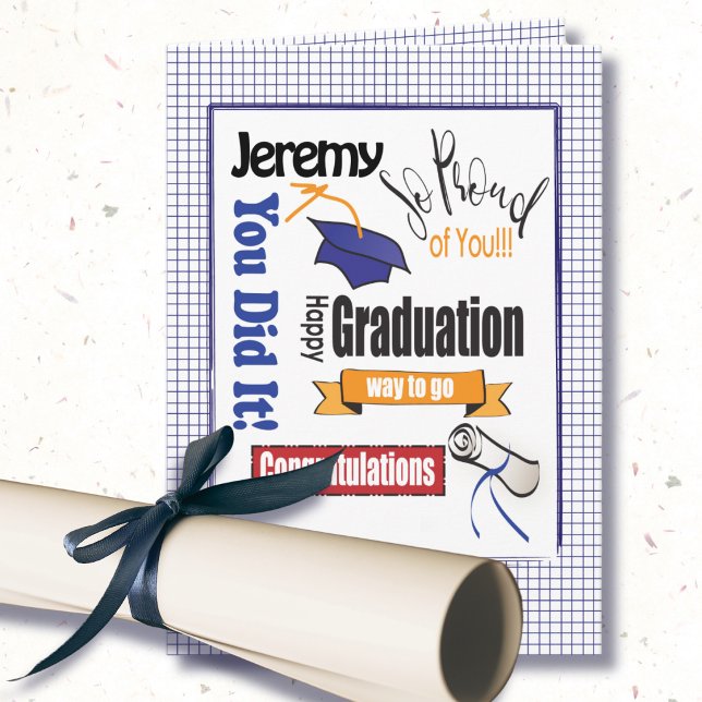Uni High School Bold Modern Abschluss Karte (Von Creator hochgeladen)