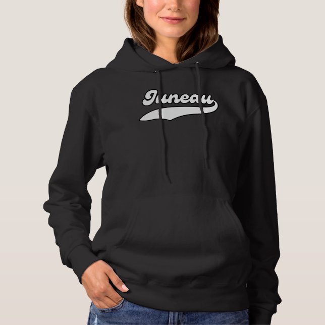 Uni im Stil der Juneau City Alaska Retro Hoodie (Vorderseite)