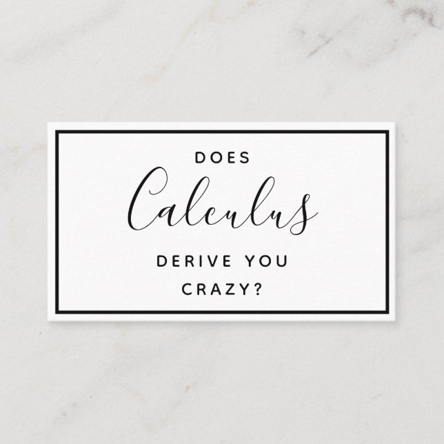 Uni Mathematik - Funny Business Card Visitenkarte (Vorderseite)