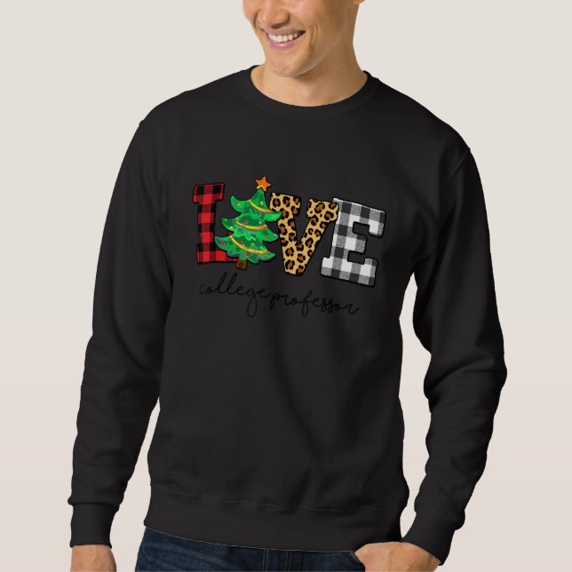 Uni Professor Liebe Weihnachtsfamilie Pajamas Fa Sweatshirt (Vorderseite)