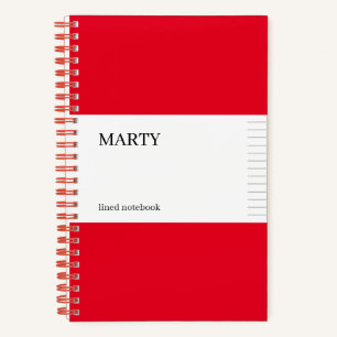 Uni Rotes Notebook mit Monogramm Notizbuch